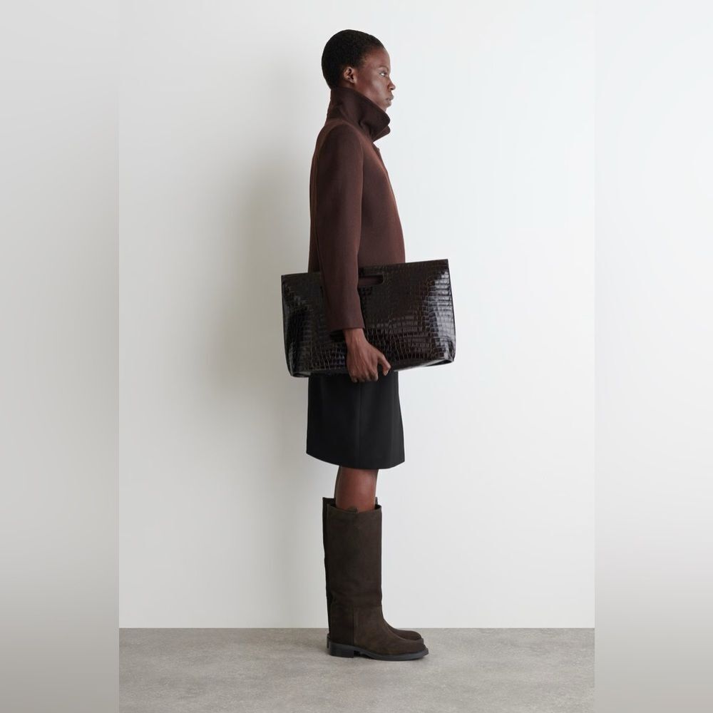 COS SUEDE RIDING BOOTS in Chocolate brown - Picture 5 of 16
